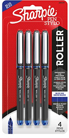 SHARPIE Tintenroller Stifte, Blau, Nadelspitze (0,5 mm), 4 CT (2093197)