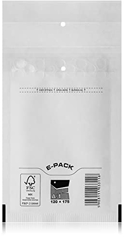 A1 100 St. Luftpolstertaschen Luftpolsterversandtaschen E-PACK A/1 Weiß 120×175 Luftpolsterumschläge