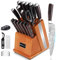 MOSFiATA Knife Set with Block, 20-Piece Sharp Kitchen Knife Set with Knife Holder & Sharpener, Professional German High Carbon Stainless Steel Chef Knives Set