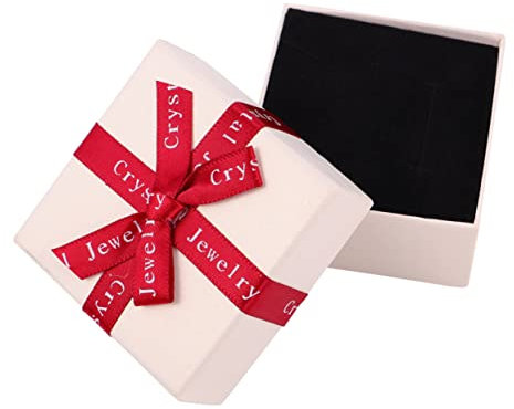 Abaodam 10pezzi Scatola Regalo Di Carta Piccola e Delicata Fiocco Portagioielli Imbottito Di Cotone Per Anelli Collane Bracciali e Piccoli Regali Adatto Per Feste e Matrimoni