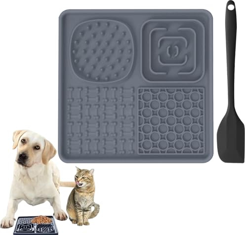Silikon Schleckmatte Hund Slow Feeder von BPA Hund Lick Mat Haustier Futtermatten Hund für Hundeleckerli und Katzenfutter großer Saugnapf