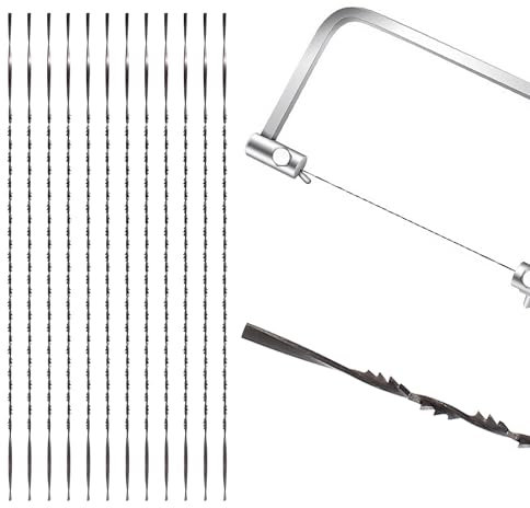 VooGenzek 12 Pezzi 7# Lame per Sega a Scorrimento con Denti, Lame da Traforo con Dentatura, Sega a Lame con Denti a Spirale, Lame per Seghe a Scorrimento, per Taglio del legno Segatura e Intaglio(7#)