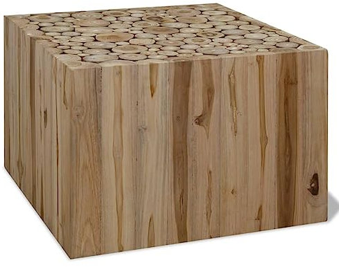 BUKSCYJS Couchtisch kleine Zimmer, Sofatisch, WohnzimmertischCouchtisch Echtholz 50 x 50 x 35 cmFür Wohnzimmer, Schlafzimmer, Büro, Eingang, Korridor