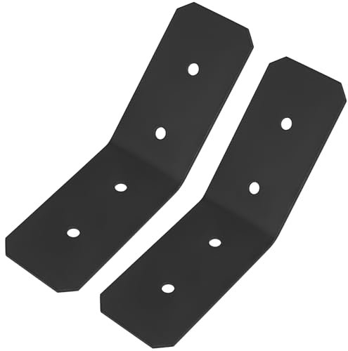 2 Piezas Conector en ángulo 135 Grados, Escuadra para Cargas Pesadas, Conector en ángulo Interno de 45 Grados, Conectores Angulares para Postes Vigas Unidas a Tope, 140x140x76x3mm, Negro