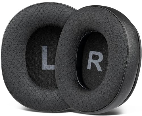 SOULWIT Earpads Replacement for OneOdio A70/A71 Over-Ear Headphones, Ear Pads Cushions with Durable Mesh Fabric, Noise Isolation Foam - Black