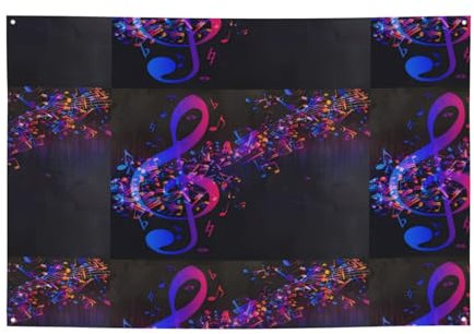 Buntes Galaxie-Musiknoten-Banner zum Aufhängen, für alle Jahreszeiten, 120 x 180 cm, für Hochzeit, Party, Weihnachtsdekoration