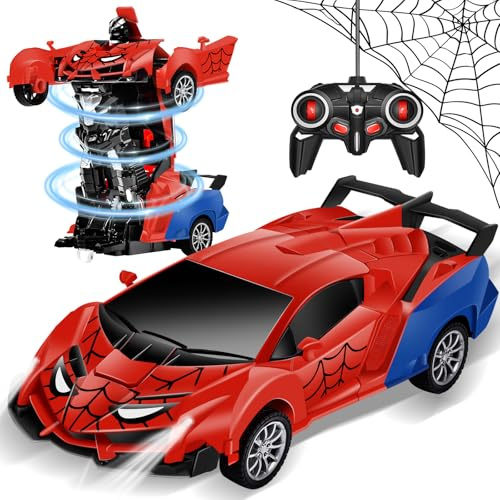 Aragallant Macchina Telecomandata Robot, Auto Robot Trasformabile per Ragazzi e Ragazze 3 4 5 6 7 8 9+ Anni, Macchina Telecomandata RC, Regali di Compleanno e Natale per Bambini