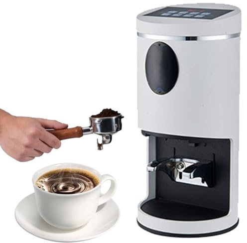 58 mm kommerzieller Espresso-Kaffee-Stampfer, Autoleveling-Verlängerungsset, elektrisches Espresso-Stampfer-Werkzeug, Barista-Zubehör, Stopfwerkzeug für Kaffeesatz, Espressomaschinen-Zubehör White