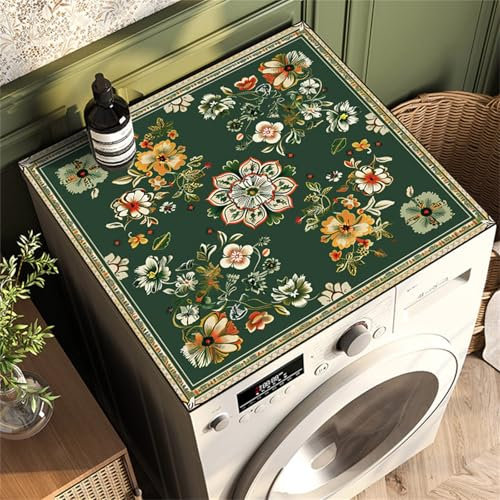 Highdi Universel Housse de Protection pour Machine à Laver Top,Coussin de Machine à Laver Antidérapant Housse de Machine à Laver pour Machine à Laver Ou Sèche-Linge (Vert Foncé,30x40cm)