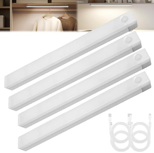 Yuhaidzsw Lámparas LED magnéticas recargables con sensor inteligente sin perforación, Lámparas de gabinete con detección de movimiento recargables, luz interior con sensor de movimiento