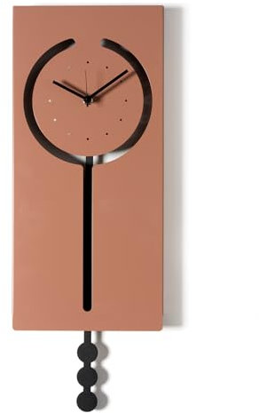 Arti & Mestieri Omega - Orologio a pendolo da parete di Design 100% Made in Italy - in Ferro, 20 x 53h cm (Mocha mousse e nero)