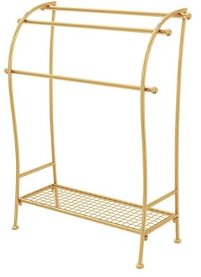 Portasciugamani da pavimento per bagno senza punzonatura appendiabiti con stoccaggio domestico Stand per asciugamani autoportante per bagno colore nero