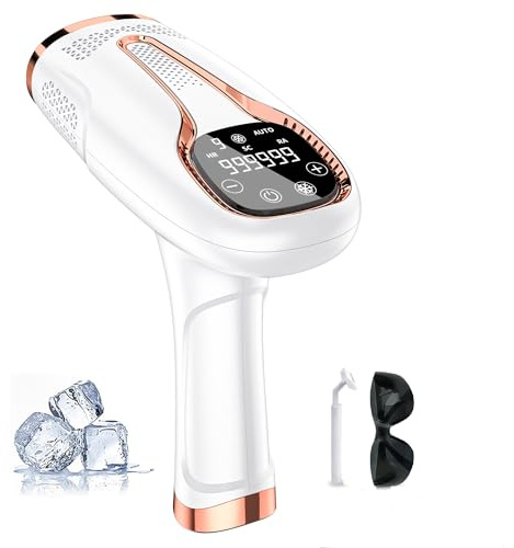 Épilateur Lumière Pulsée IPL 3-en-1,999 999 Flashs, Refroidissement, 9 Niveaux, Épilation Définitive Visage, Corps, Aisselles, Bikini, Femme & Homme, Grand Écran LCD, Épilateur Laser epilateur lazer