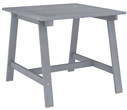 Myheimly Garten-Esstisch Grau 88x88x74 cm Akazie Massivholz