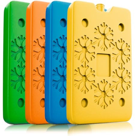 KAWAAN 4 Stück Kühlakkus, Flache Kuehlakku, 200 ml, Wiederverwendbarer Ultradünner Kühlelement, Extra Dünn & Lange Kühlleistung für Unterwegs, 16 x 11 cm, Lebensmittel Frisch zu Halten