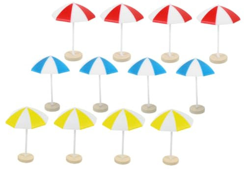 OFFIGAM 8pcs Micro Landscape Miniature Beach Umbrellas Miniature House Furniture Umbrella Props for Doll House Beach Layout Scene Decors for Doll Mini Decor