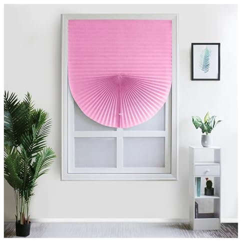 LNNXSZ Plissee Ohne Bohren Vlies-Schattierungs-Plissees, Selbstklebende Wohnzimmer-Halbschattierungsjalousien, Vorhänge, Küche, Schlafzimmer, Vorhänge(Pink,60x150cm)