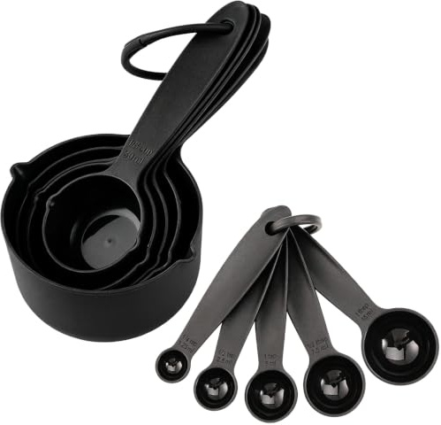 10 PCS Plastic Measuring Cups and Spoons Set Stackable for Baking Cooking | Bpa-Free, Nestable For Compact Storage, Dual Metric Markings, For Dry And Liquid Ingredients, Ideal For Cooking And Baking