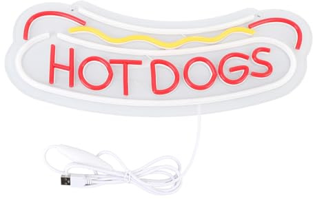 Cheotime Hot Dogs neonskylt för väggdekor, korv ledde affärsskyltar lämpliga för snabbmatbutiker jul födelsedagsfest led konst vägg hängande dekorativa ljus