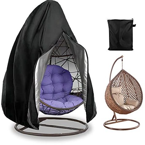 Hängesessel Abdeckung: 115 x 190 cm Hängesessel Schutzhülle, 210D Oxford Wasserdicht, Outdoor Swing Egg Chair Cover, Winddicht, Anti-Staub, UV-Beständiges, Schutzhülle für Patio Schaukelstuhl