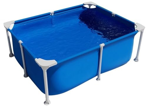 Marco Piscina 120-300cm Acero Pro Rectángulo Elevado Familiar Exterior Jardín(150 * 105 * 45cm)