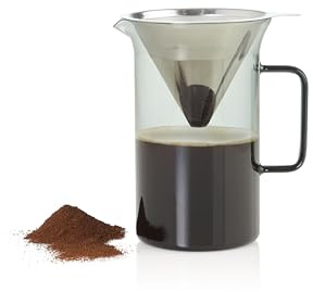 AdHoc Impact Pour Over Coffee Maker with 600ml Glass Container, Reuseable Stainless Steel Filter Double Layered, Coffee Brewer, Barista Tool