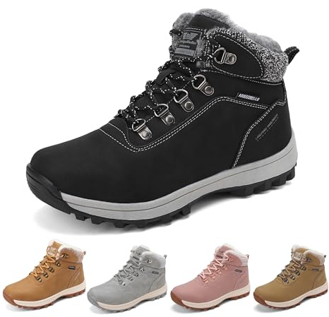 ARRIGO BELLO Botas Mujer Invierno Botines Nieve Antideslizante Calientes Trekking Outdoor Talla 36-41 (Negro, 38)