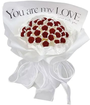 DXEHSEUY Künstlicher Rosenstrauß zum Selbermachen, ewiger Segen, 33 Blumen, 33 Blumen