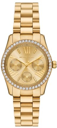 Michael Kors Lexington Damen 32MM Goldfarbene Edelstahluhr, MK4982