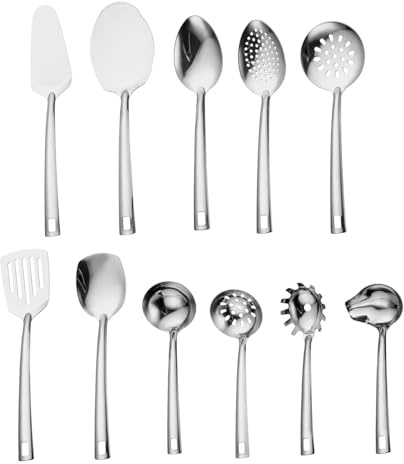 UCFBWO Köksredskap set 11 delar, köksredskapsset rostfritt stål köksredskap set, stekspade rostfritt stål kökssked set köksredskap, Home Essentials kökshjälpstillbehör