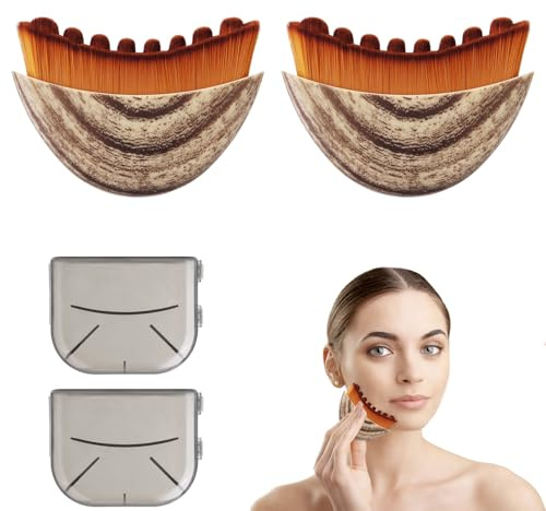 2pc-Lymphatic Drainage Brush,Lymphatic Face Brush with Ergonomic Design to Relieve Fatigue & Fit Skin Precisely