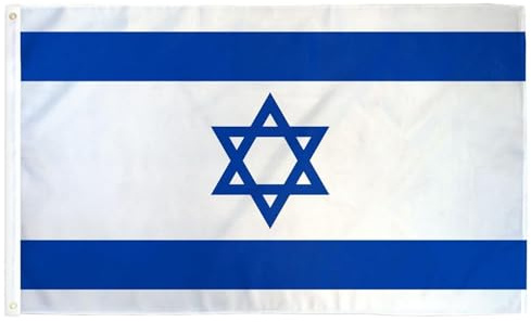 Whyzsjnclg Bandiera Israele 3X5, Bandiera Israele con Occhiello 9, 1 x 1, 5 m Poliestere Pieghevole Protezione UV Bandiere Nazionali Lavabili in Lavatrice Decorative per Festival, Feste