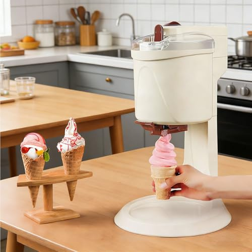 1-Liter-Eismaschine, Professionelle Softeis-Maschine Mit Herausnehmbarem Und Abwaschbarem Innenbehälter, Ideal Für Privathaushalte Und Wohnungen