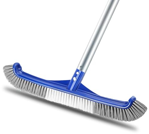 Poolbürste, 43CM Pool Reinigungsbürste,Pool Schrubber, Nylonborsten Poolbesen,Schonend für Poolfolie & Fliesen – Vielseitige Reinigungsbürste für Poolwand, Poolboden & Stufen