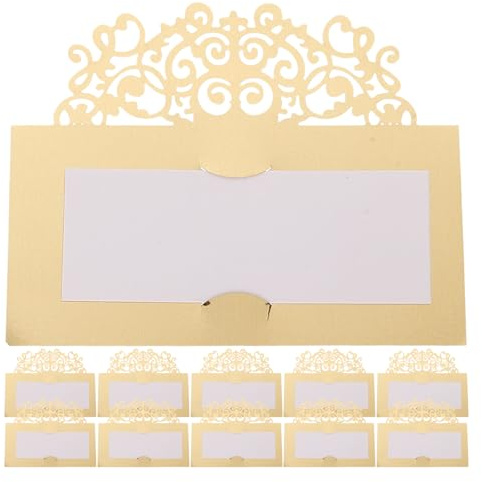 Beavorty 20 Unidades Tarjetas de Asiento Doradas para Boda y Fiestas, Tarjetas de Lugar de Papel Elegantes y Prácticas Espacio para Nombre y Número de Mesa