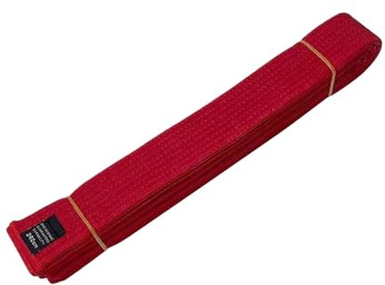 WUYXTO 2 st TKD Aikido-uniform Taekwondo bälte polyester bomull lättfäst Judo Karate rankning midjeband färgat för karate (röd)