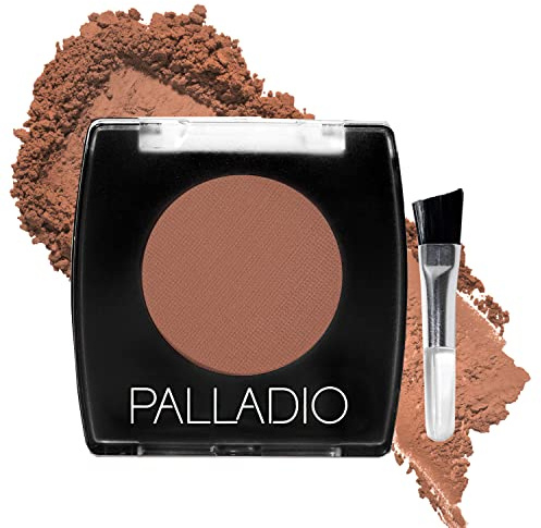 Palladio Brow Powder for Eyebrows, Soft and Natural Eyebrow Powder with Jojoba Oil & Shea Butter, Helps Enhance & Define Brows, Compact Size for Purse or Travel, Includes Applicator Brush, Auburn
