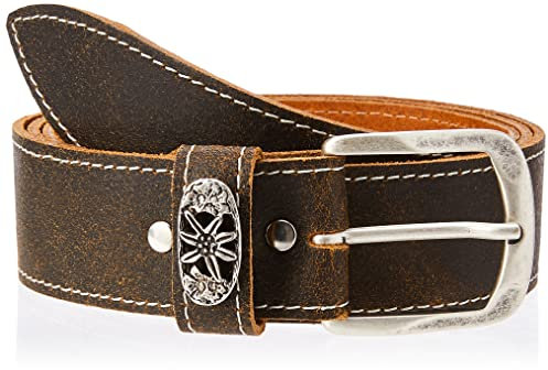 Werner Trachten Unisex Trachtengürtel Gürtel, Braun (Rustico braun 101), 95 cm