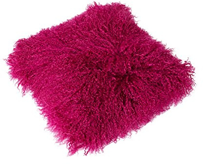 Reissner Lammfelle Tibet Lammfell Kissenbezug langflorig 30x30cm JAY16 Farbe pink/lila