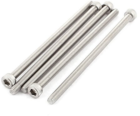 Sourcingmap M5x100mm Thread 304 Stainless Steel Hex Socket Head Cap Screw Bolt DIN912 5pcs