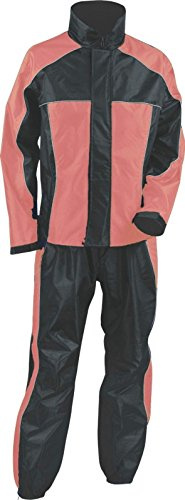 Ladies Women's Motorcycle RAIN Suit RAIN Gear Pink/Black WATERPROF Lightweight (2XL Regular)