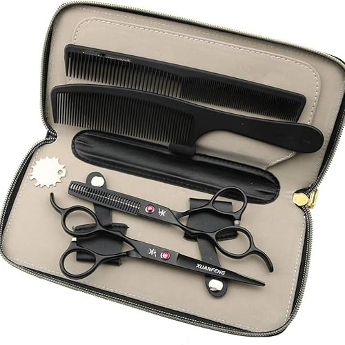HEMATITE Friseurscheren-Set für Linkshänder, 16.5 cm und 17.5 cm, japanischer 440C Stahl 5,5 Zoll und 6 Zoll