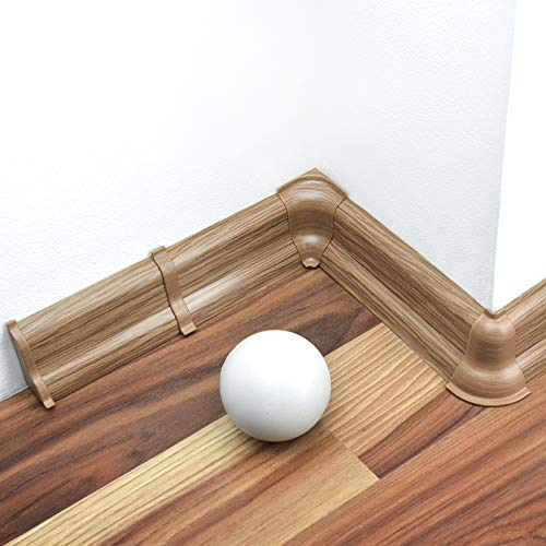 DQ-PP 10m Sockelleisten 52mm PVC Eiche Laminatleisten Fussleisten aus Kunststoff Dekore