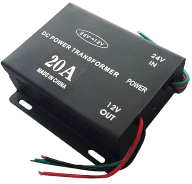 Riduttore di Tensione 24V a 12V 20A 240W Convertitore DC/DC Step Down ad Alta Efficienza per Auto, Camion, Camper, LED, Radio e Sistemi Audio