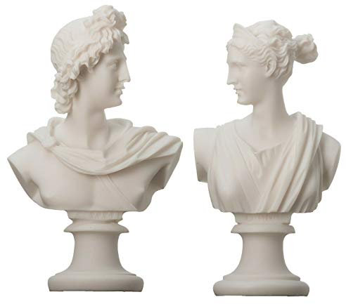 Artemisa Diana y Apolo Busto Estatuas Griegas Hechas a Mano Dioses De Estatuilla Artesanías De Alabastro