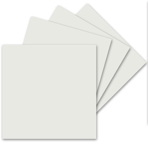 FarbenFroh by GUSTAV NEUSER 50 Einzel-Karten Quadratisch - 15 x 15 cm in Hellgrau (Grau) - 240 g/m² - blanko Bastel-Karten, Postkarten, Bastelkarton in Ton-Papier Qualität