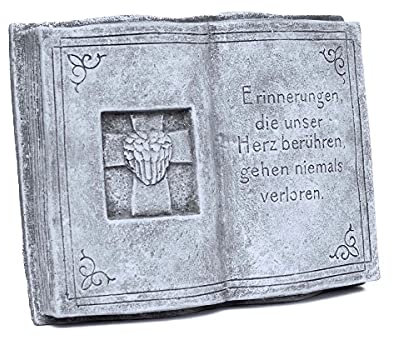 Grabschmuck Steinguss Buch Erinnerungen die unser Herz berühren, Frost- und wetterfest