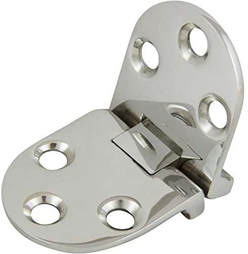 OPIOL QUALITY® Scharniere 66x30mm aus Edelstahl A4 V4A (4 Stück) 180 Grad Innenscharnier Möbelscharnier Klapptisch Schränke Rund Marine Tisch Türband Türscharnier Tür-Scharnier