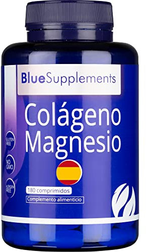 Colágeno Hidrolizado con Magnesio - 180 Pastillas, 30 Días de Tratamiento - Suplemento para Mejorar el Estado de Articulaciones y Huesos, Mejora el Estado de Piel, Uñas y Pelo