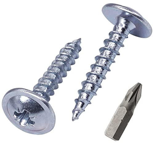 SKIR'CO (100 pezzi) Acciaio zincato 3,0 x 16 mm Viti per legno argento, viti in metallo, testa wafer, Pozidriv, autofilettanti